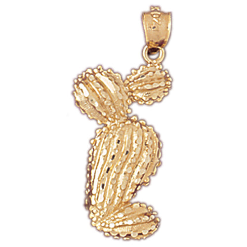 Image of ID 1 14K Gold Barrel Cactus Pendant