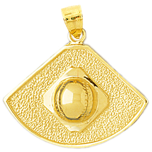 Image of ID 1 14K Gold Baseball Field Pendant