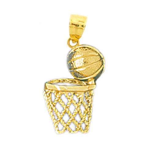 Image of ID 1 14K Gold Basketball Net Charm