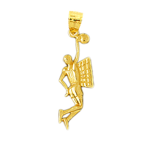 Image of ID 1 14K Gold Basketball Player Jump Shot Pendant