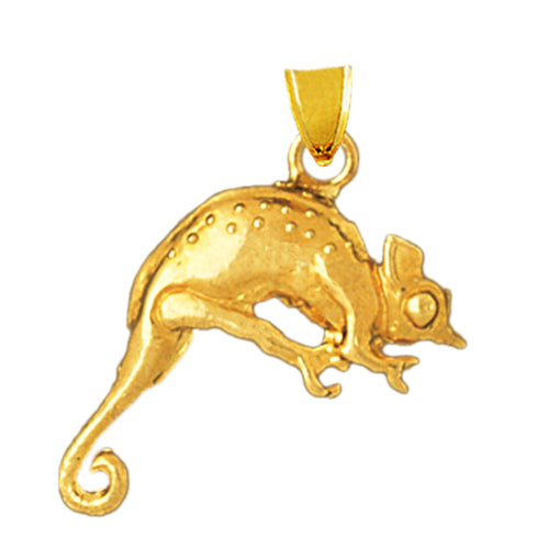 Image of ID 1 14K Gold Beaded Lizard Pendant