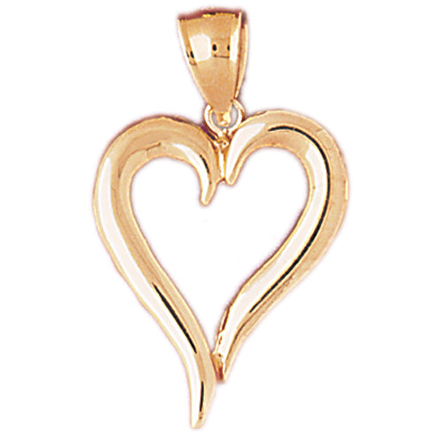 Image of ID 1 14K Gold Beveled Floating Heart Pendant