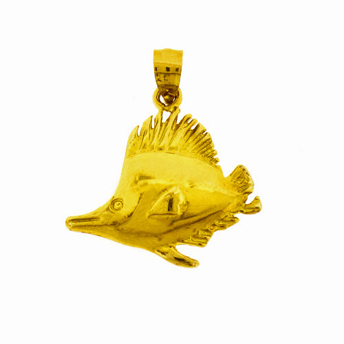 Image of ID 1 14K Gold Big Fin Fish Pendant