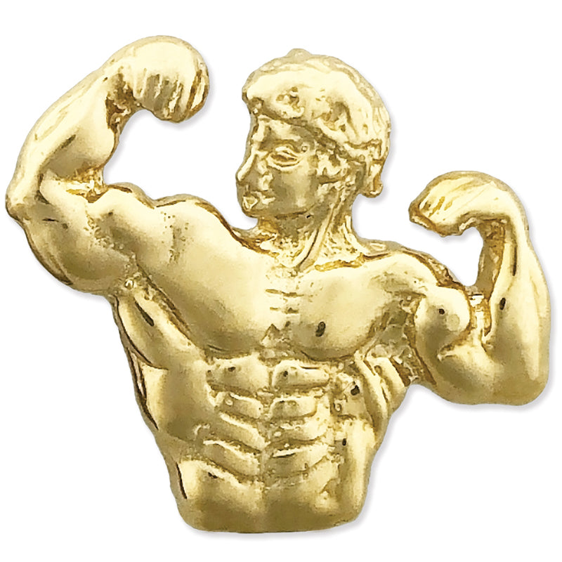Image of ID 1 14K Gold Bodybuilder Biceps Pendant Slide