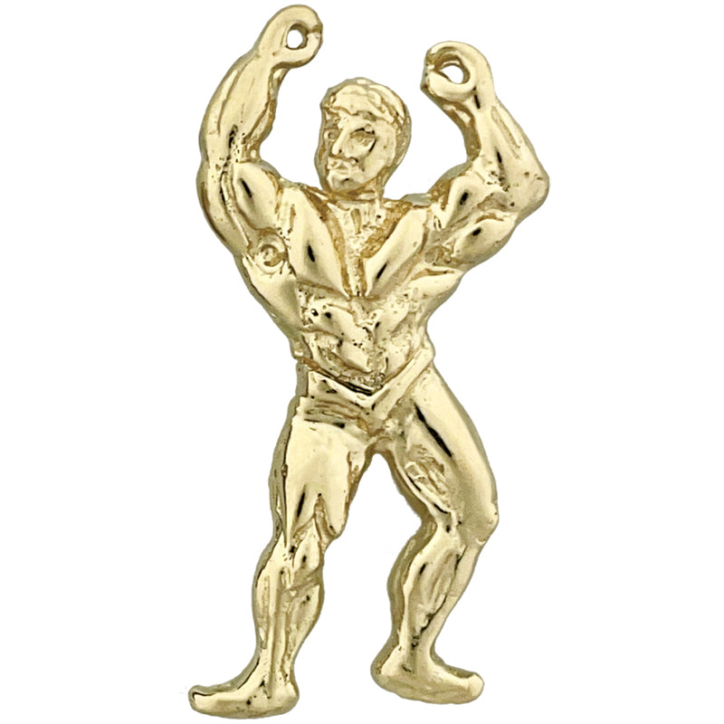 Image of ID 1 14K Gold Bodybuilder Muscles Pendant Slide