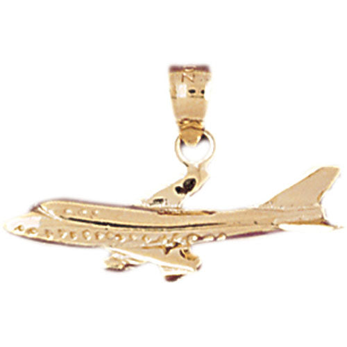Image of ID 1 14K Gold Boeing 747 Airliner Pendant