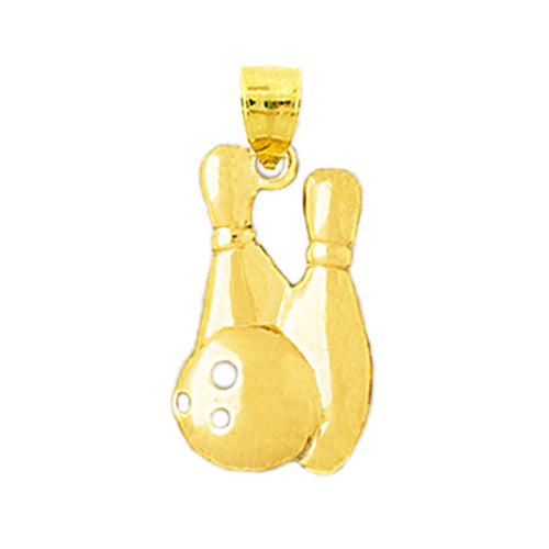Image of ID 1 14K Gold Bowling Pins and Ball Charm