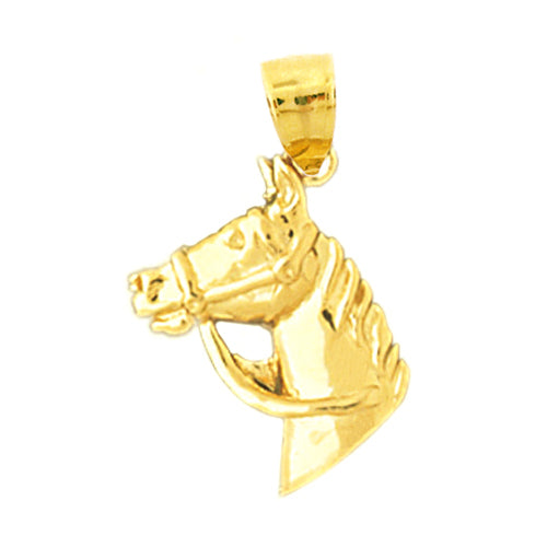 Image of ID 1 14K Gold Bridled Horse Head Charm