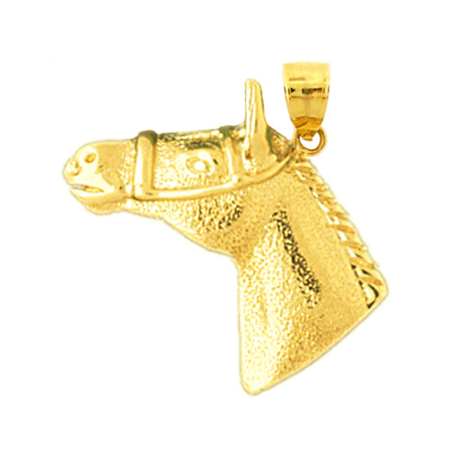 Image of ID 1 14K Gold Bridled Horse Head Pendant