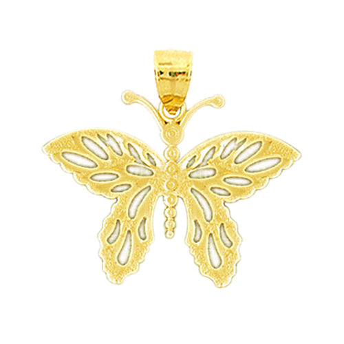Image of ID 1 14K Gold Butterfly with Cut-Out Wings Pendant