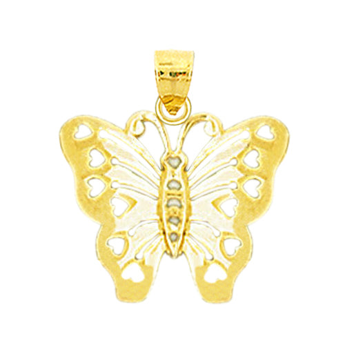 Image of ID 1 14K Gold Butterfly with Hearts In Wings Charm