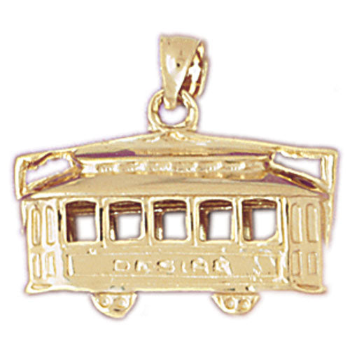 Image of ID 1 14K Gold Cable Car Pendant