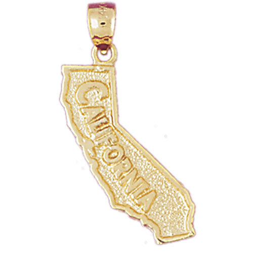 Image of ID 1 14K Gold California State Map Pendant