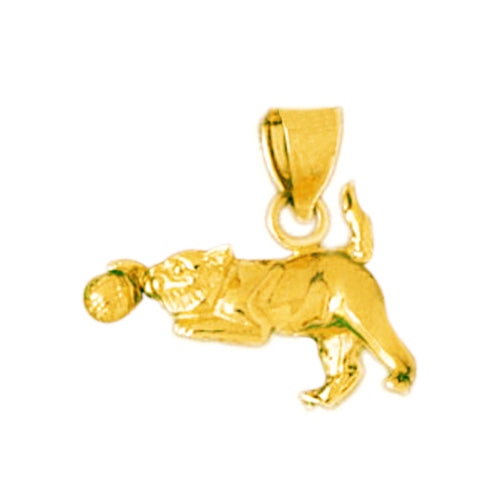 Image of ID 1 14K Gold Cat with Ball Charm