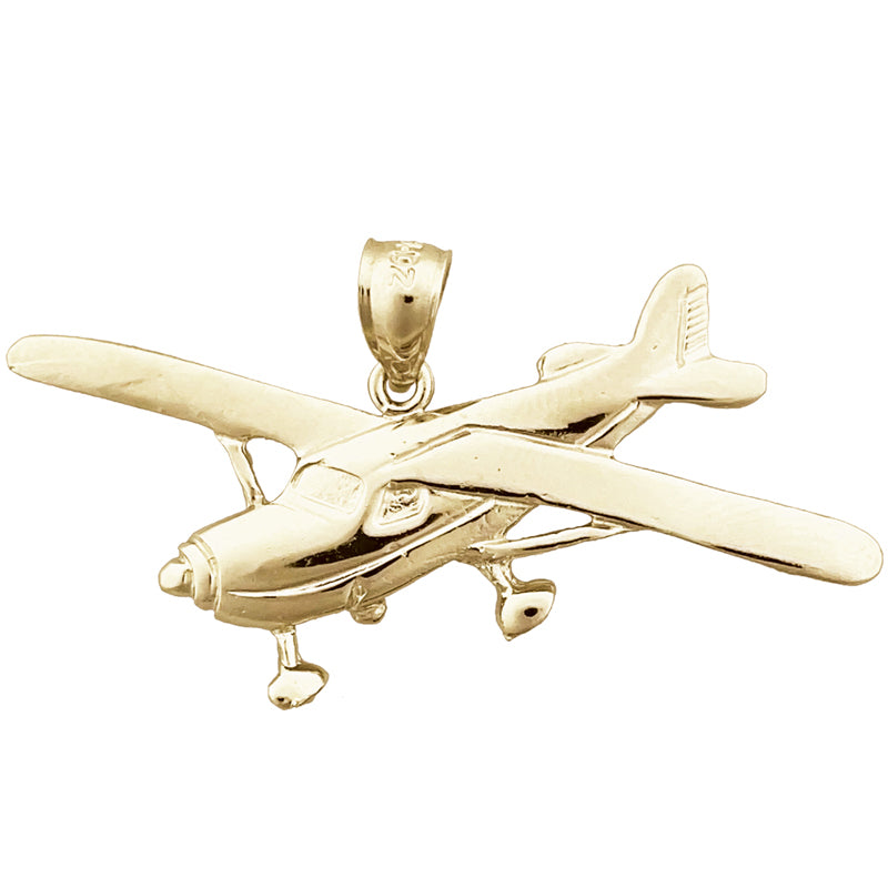 Image of ID 1 14K Gold Cessna Airplane Pendant