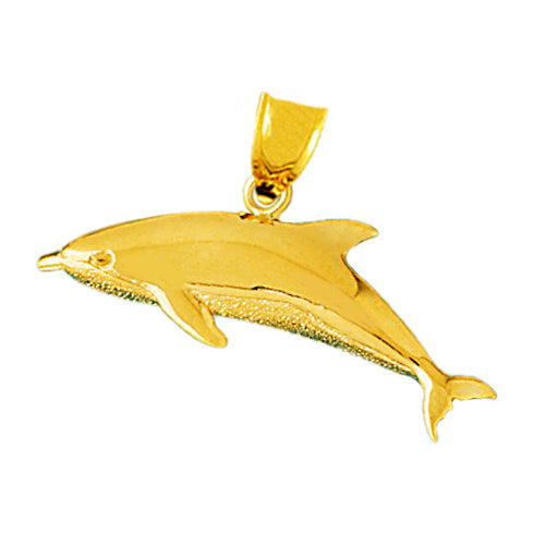 Image of ID 1 14K Gold Cetacean Dolphin Sealife Pendant