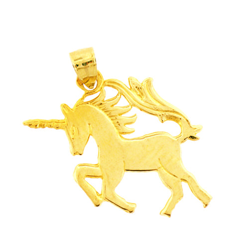 Image of ID 1 14K Gold Charging Unicorn Charm