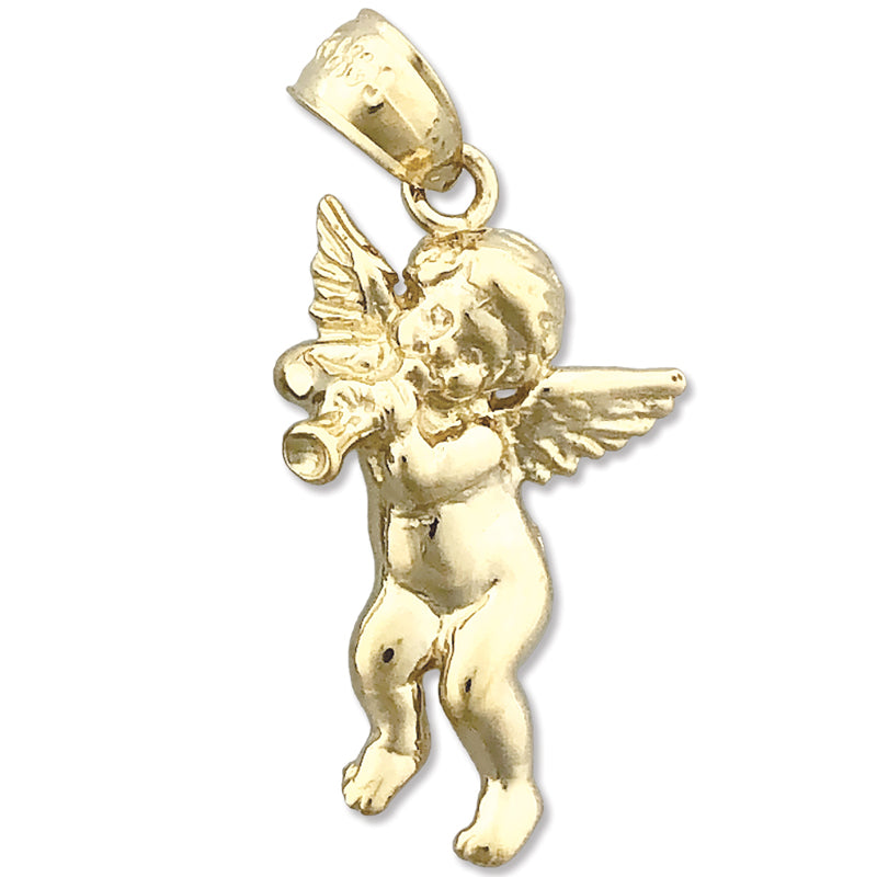 Image of ID 1 14K Gold Cherub Angel with Trumpet Charm