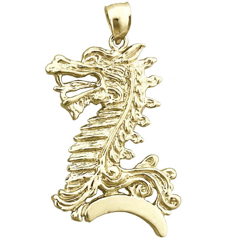 Image of ID 1 14K Gold Chinese Dragon Pendant