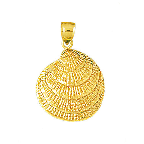 Image of ID 1 14K Gold Clam Shell Pendant