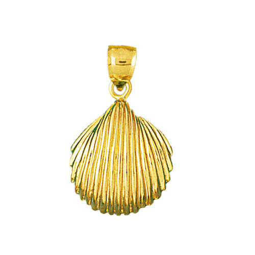 Image of ID 1 14K Gold Cockle Mollusk Shell Pendant