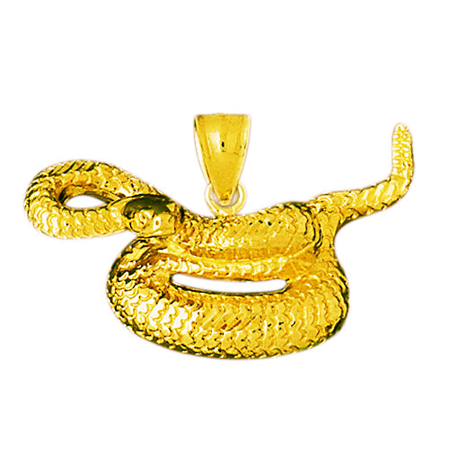 Image of ID 1 14K Gold Coiled Snake Pendant