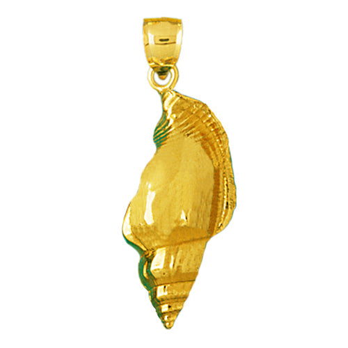 Image of ID 1 14K Gold Conch Shell Mollusk Gastropod Pendant