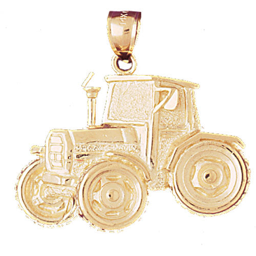 Image of ID 1 14K Gold Construction Tractor Pendant