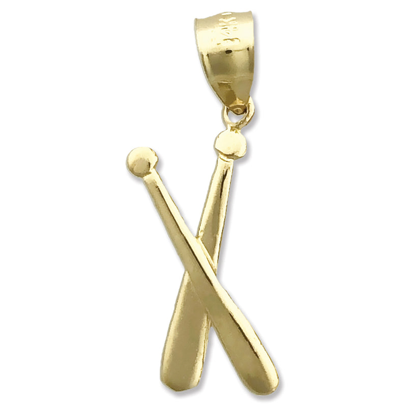 Image of ID 1 14K Gold Crossing Baseball Bats Charm