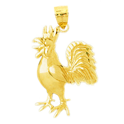Image of ID 1 14K Gold Crowned Rooster Pendant
