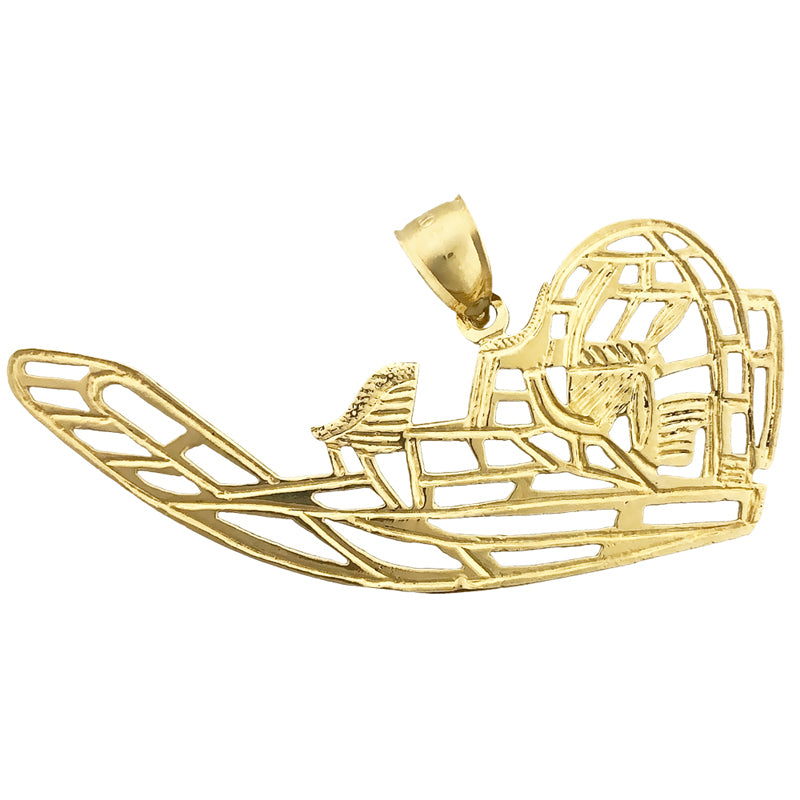 Image of ID 1 14K Gold Cut-Out 52 MM Airboat Pendant