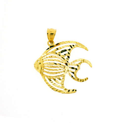 Image of ID 1 14K Gold Cut Out Angelfish Pendant