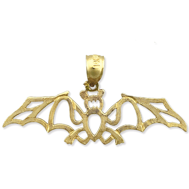 Image of ID 1 14K Gold Cut-Out Bat Pendant