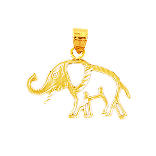 Image of ID 1 14K Gold Cut-Out Elephant Pendant