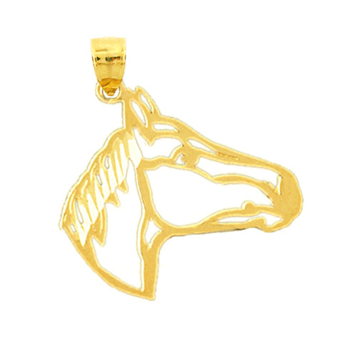 Image of ID 1 14K Gold Cut-Out Horse Head Pendant