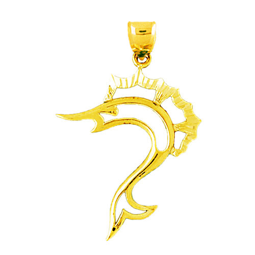 Image of ID 1 14K Gold Cut-Out Sailfish Pendant