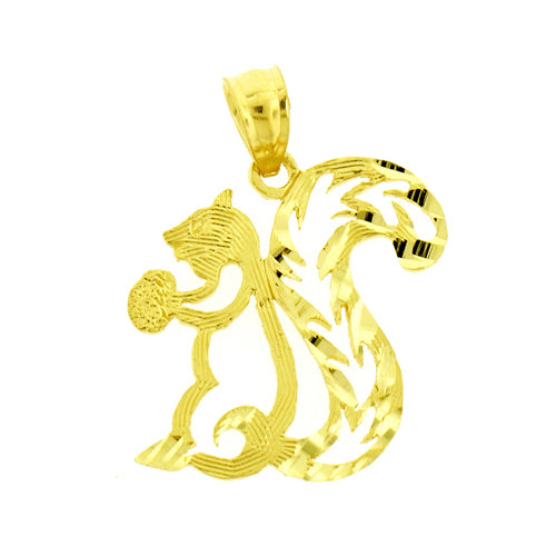Image of ID 1 14K Gold Cut-Out Squirrel Pendant