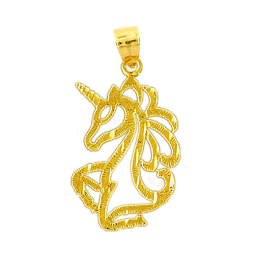 Image of ID 1 14K Gold Cut-Out Unicorn Pendant
