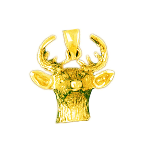 Image of ID 1 14K Gold Deer Face Pendant