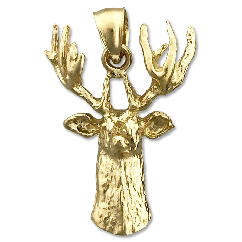 Image of ID 1 14K Gold Deer Head Pendant
