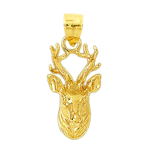 Image of ID 1 14K Gold Deer Stag Head Pendant