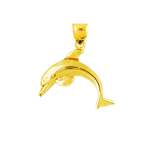 Image of ID 1 14K Gold Dolphin Calf Charm