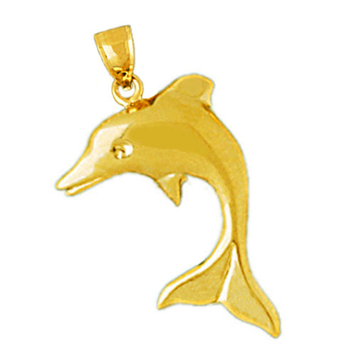 Image of ID 1 14K Gold Dolphin Charm