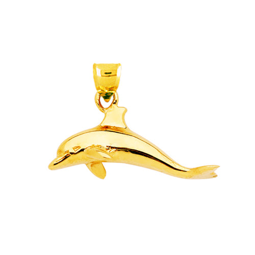 Image of ID 1 14K Gold Dolphin Mini Charm