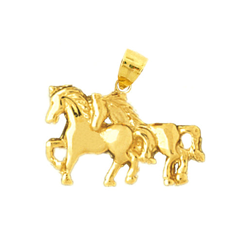 Image of ID 1 14K Gold Double Horses Charm