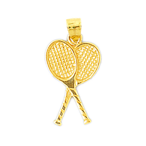 Image of ID 1 14K Gold Double Tennis Rackets Charm