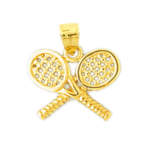 Image of ID 1 14K Gold Double Tennis Racquets Charm