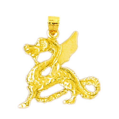 Image of ID 1 14K Gold Dragon Pendant