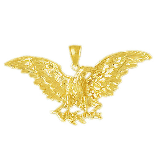 Image of ID 1 14K Gold Eagle with Branch Pendant
