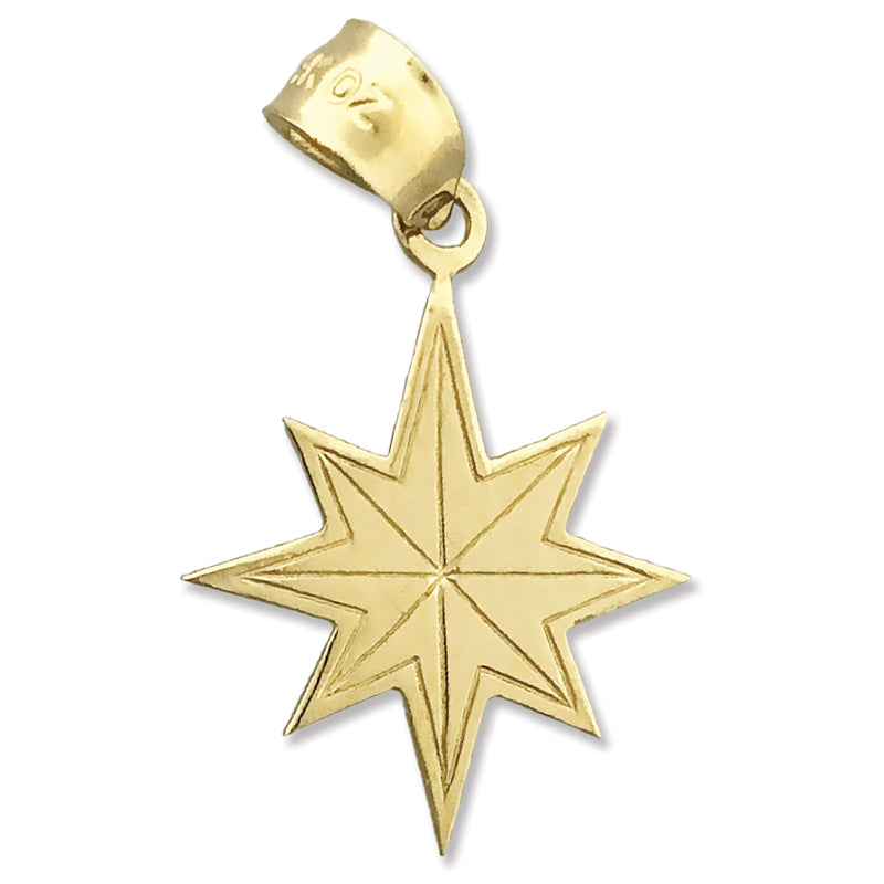 Image of ID 1 14K Gold Eight Point Star Charm